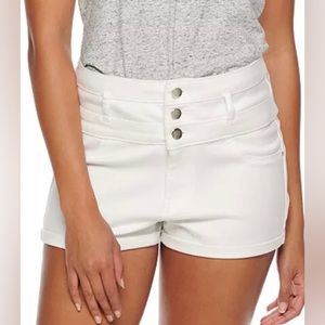 Juniors' Love, Fire High Waisted Triple Stack Shortie Sateen Shorts- size:3